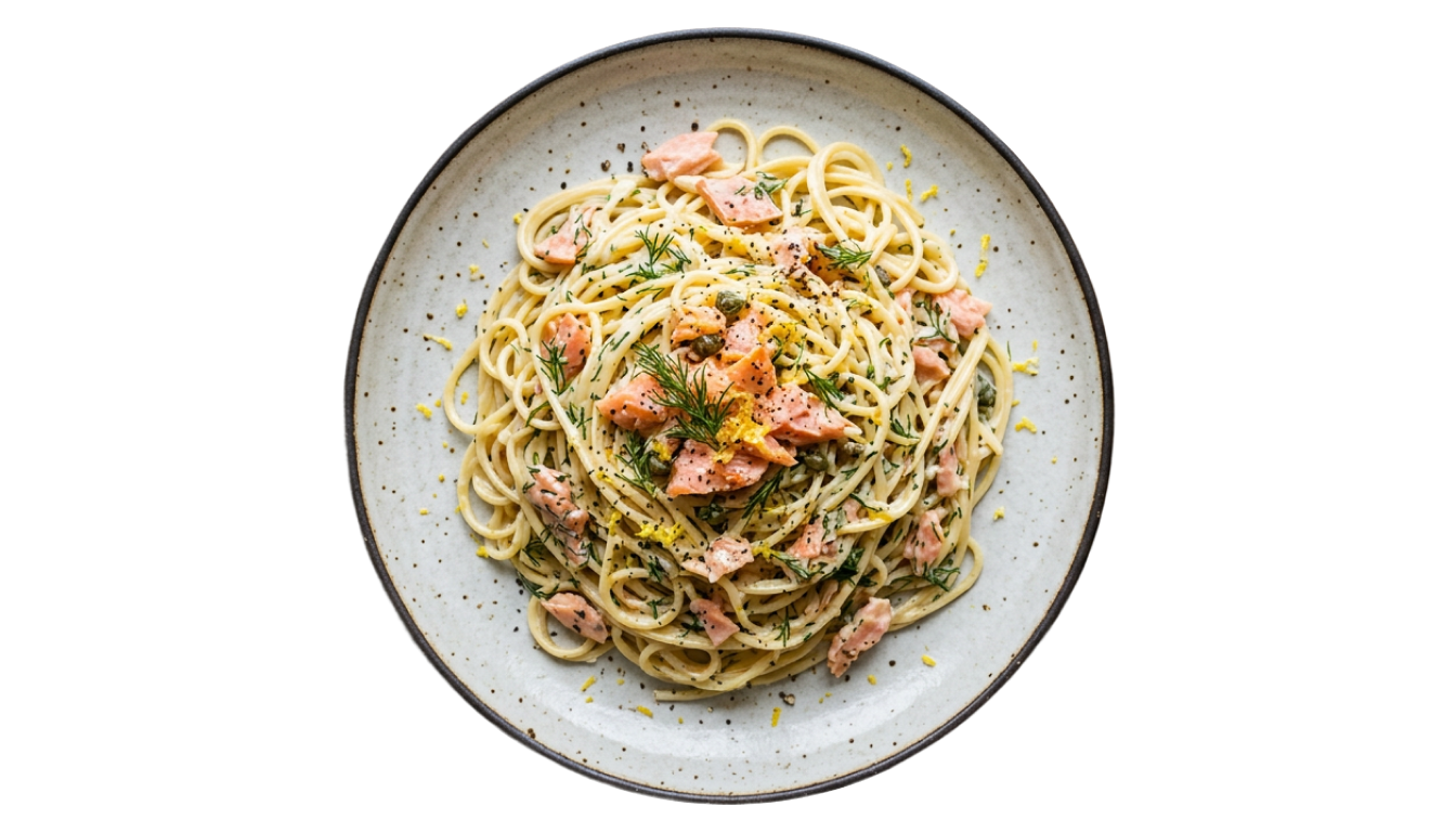 Spaghetti with smoked salmon featured image