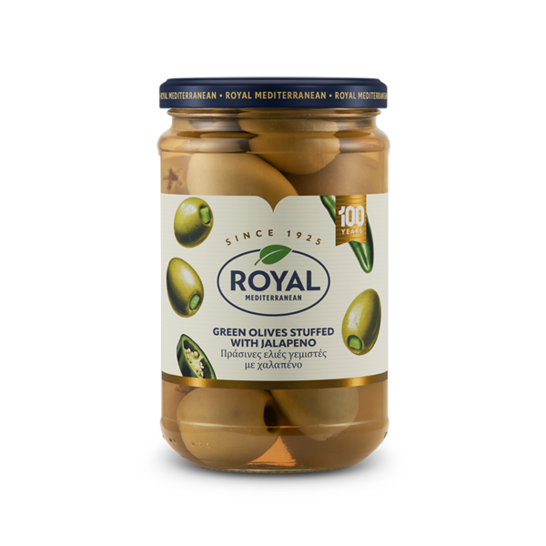 Green olives stuffed with jalapeno
