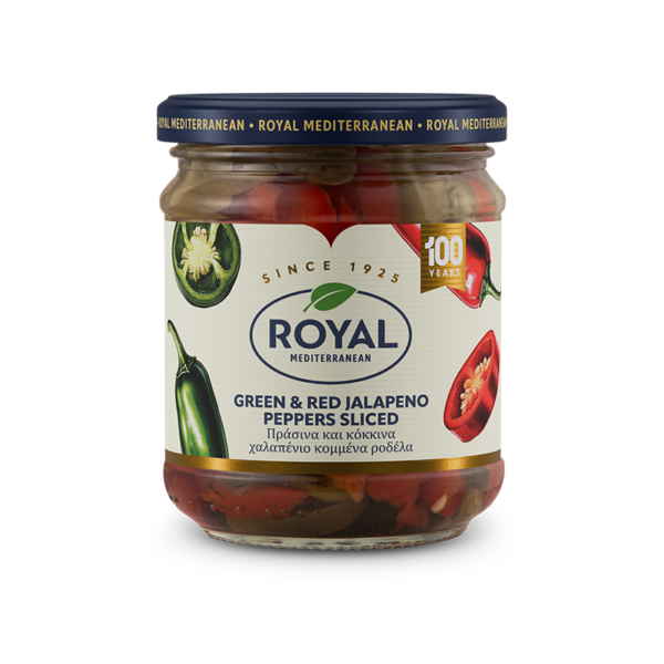 Green & red jalapeno peppers sliced