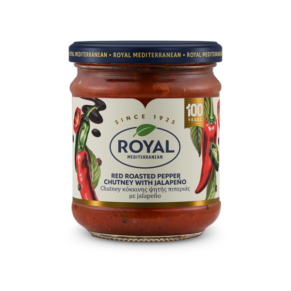 Red roasted pepper chutney with jalapeno